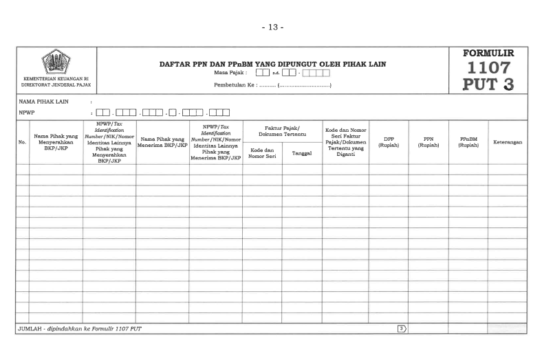 E-Periodic VAT Return Application 1107 PUT 2022 Version in PER-14/PJ/2022