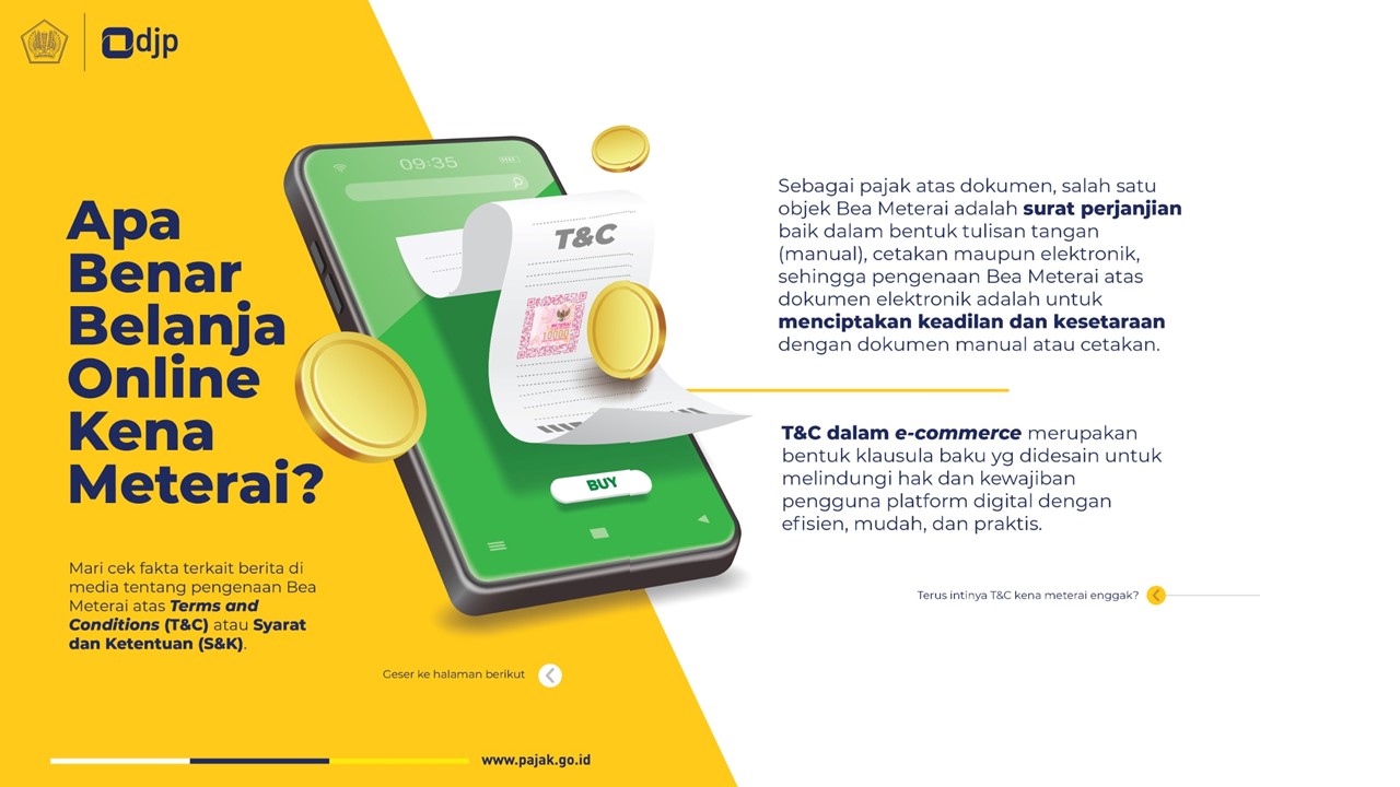 Rencana Pengenaan Bea Meterai Atas T&C E-commerce Kini Dalam Pengkajian DJP