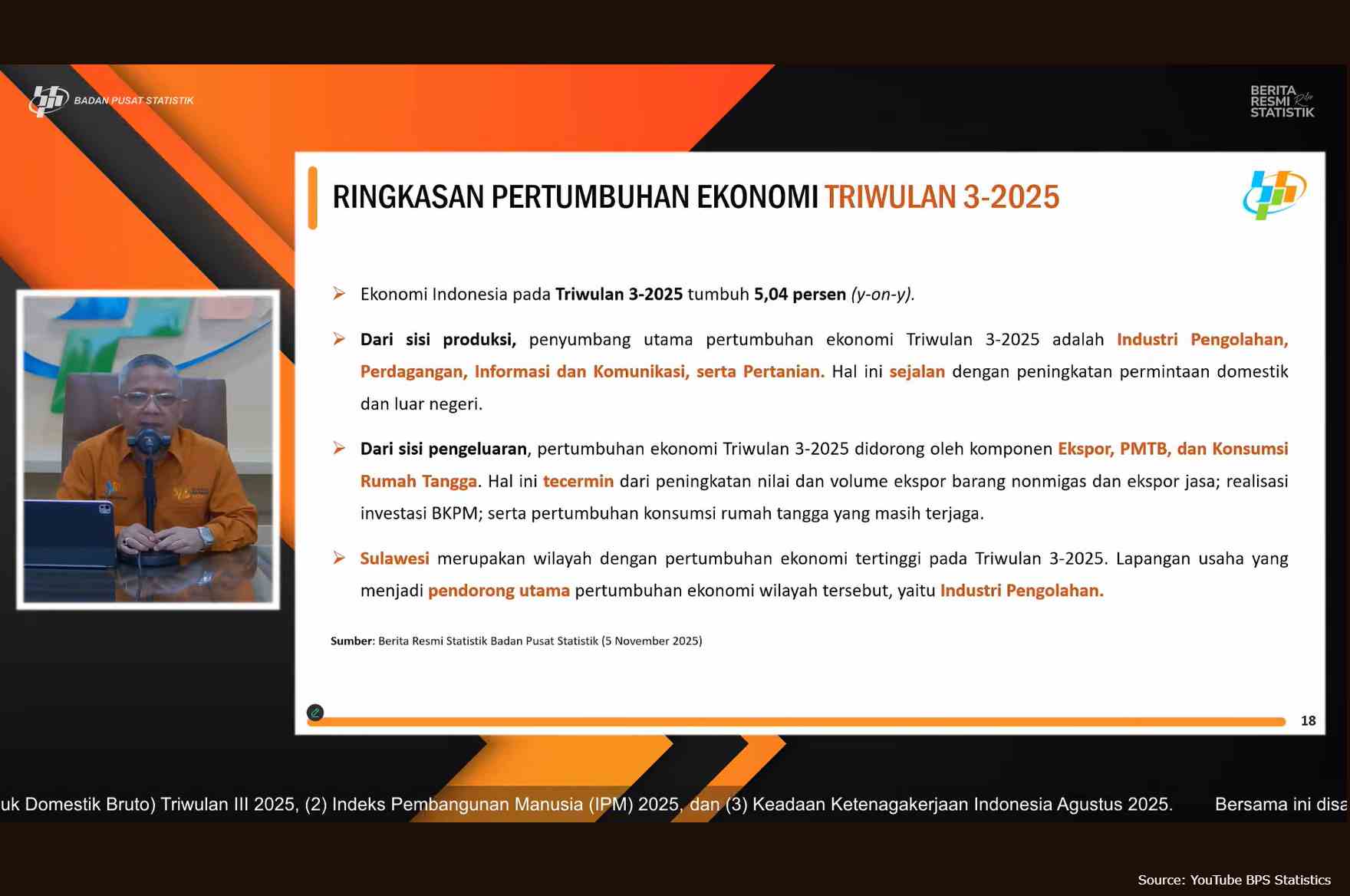 Pertumbuhan Ekonomi Indonesia Melambat di Kuartal III 2025