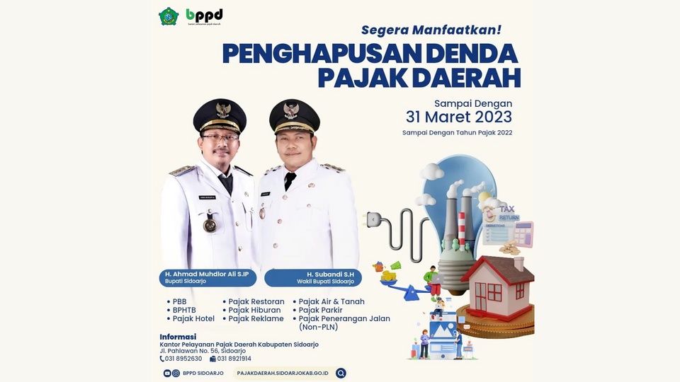 Pemkab Sidoarjo Adakan Program Penghapusan Denda Pajak Berlaku Hingga Maret 2023
